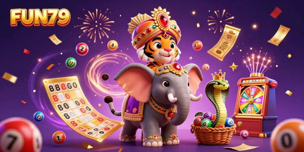 Experience the vibrant world of FUN79 with colorful elements and dynamic gaming action in a rich setting.