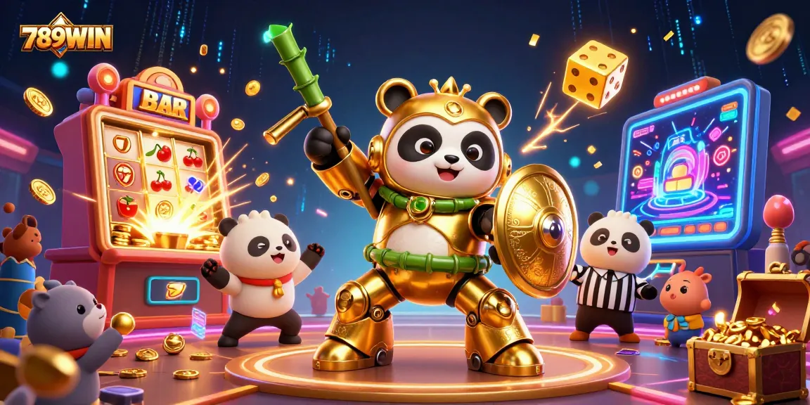 Experience 789WIN with a vibrant 3D casino scene filled with thrilling game elements amid dazzling effects.