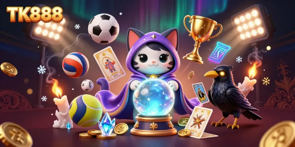 Experience exciting moments at TK888 with dynamic sports betting action and mystical characters.