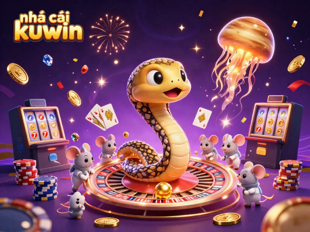 Engage with exciting games at nhà cái kuwin featuring a dynamic cosmic casino scene.