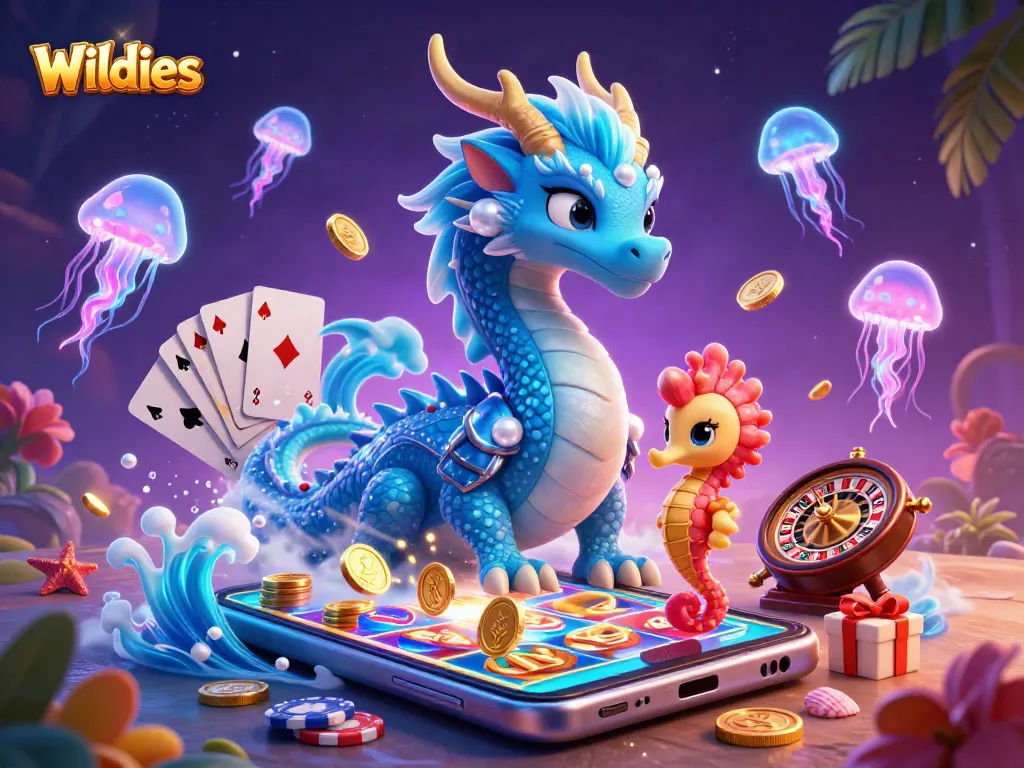 Engage with the Wildies gaming experience, featuring vibrant characters and a rich casino backdrop.
