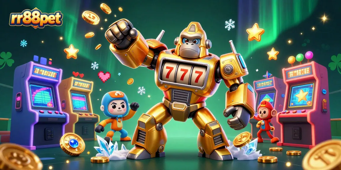 Experience thrilling gaming action at rr88pet with a vibrant 3D casino scene filled with excitement and rewards.