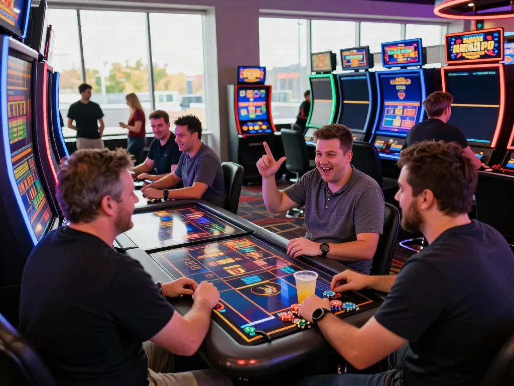 Experience the excitement of the best non gamstop casinos UK with lively players enjoying interactive games and vibrant ambiance.