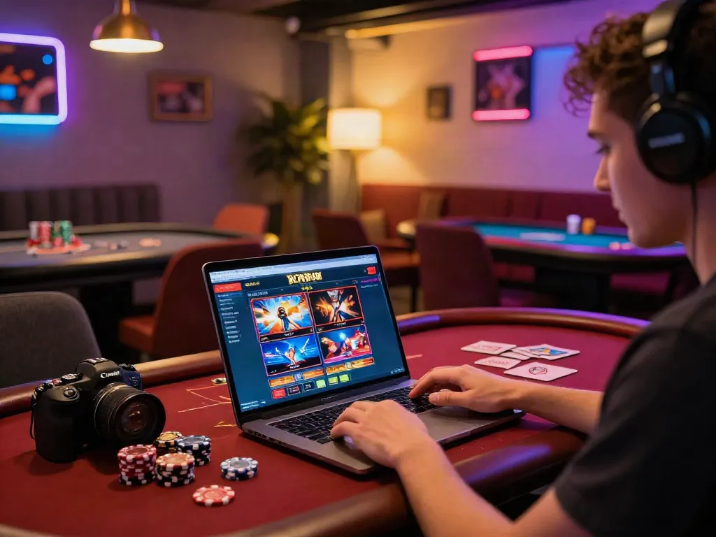 Exciting gaming lounge atmosphere showcasing the best non GamStop casinos UK.