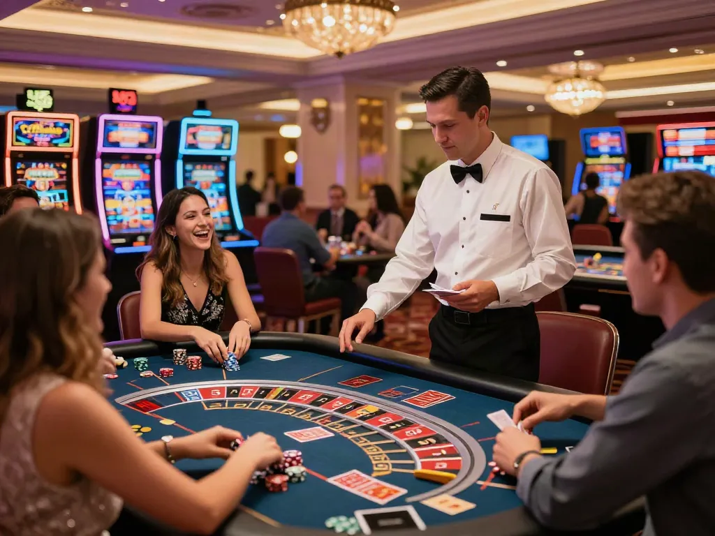 Experience the thrill of the best non GamStop casinos UK with players enjoying a vibrant roulette table.