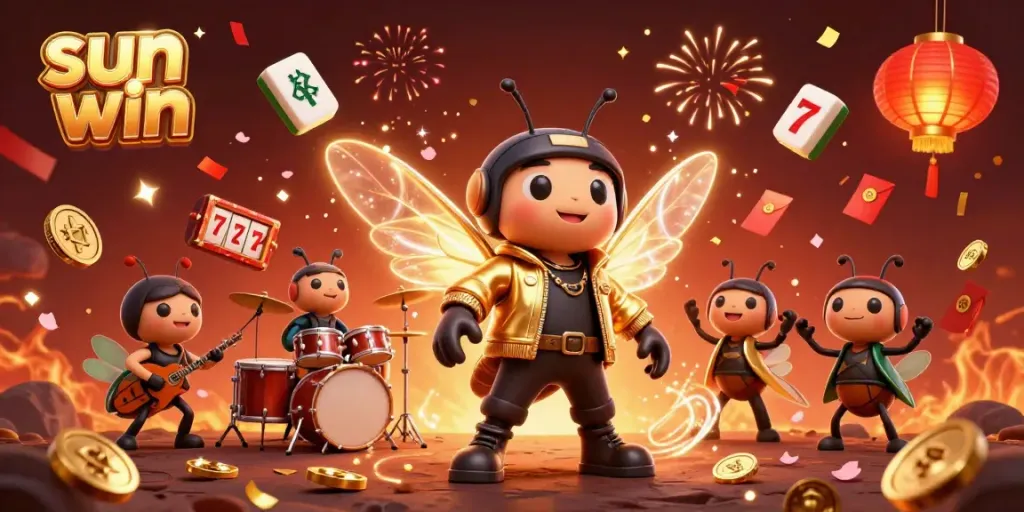 Join the sun win rockstar cicada in a vibrant casino scene filled with action and excitement.