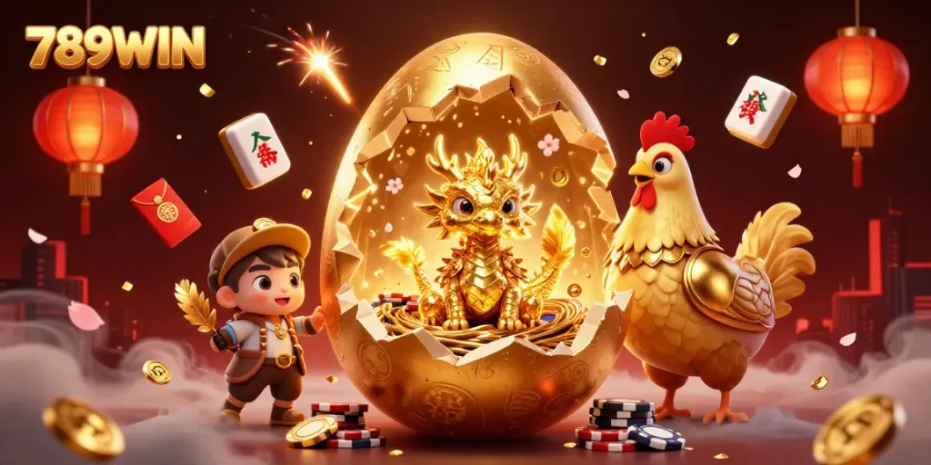 Experience excitement at 789WIN with a golden dragon emerging from poker chips, embodying the thrill of online gaming.