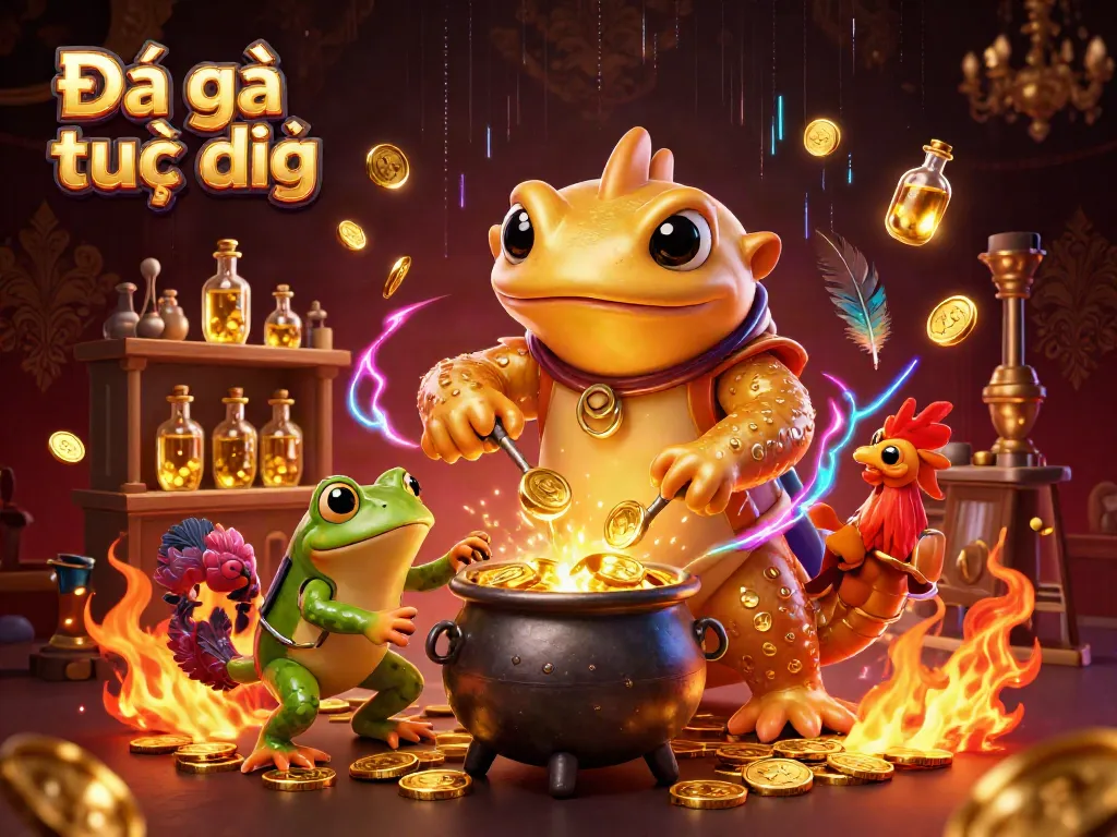 Experience Đá gà trực tiếp with a dynamic scene featuring colorful cockfighting elements and exciting background effects.