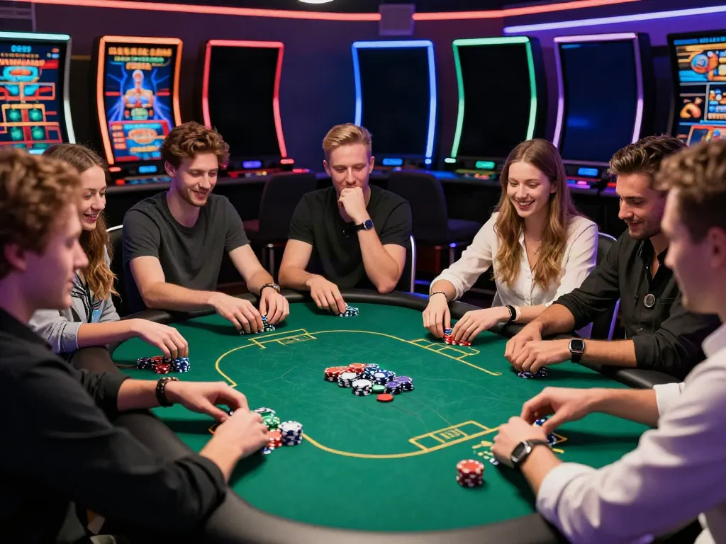 Experience the excitement of the best non gamstop casinos UK with friends at a lively poker table.