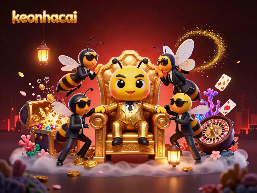 Engage in the exciting world of keonhacai with a vibrant illustration of a cartoon mob boss and casino action.