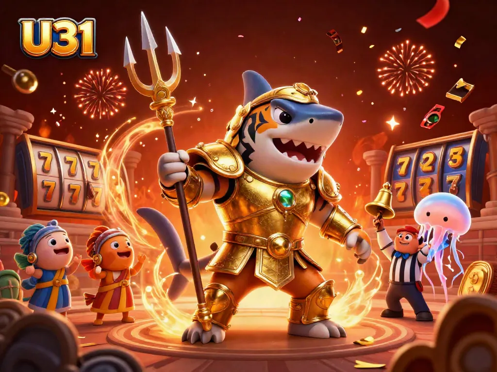Join the fun at U31 with an action-packed casino scene featuring thrilling slot gameplay.