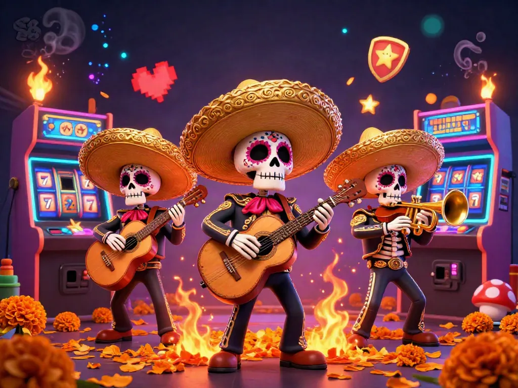 Experience the vibrant world of S8 with a lively mariachi band set in a dynamic casino scene.