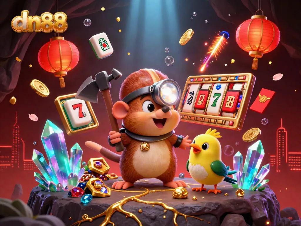 Win big with dn88's immersive casino experience, featuring vibrant gaming elements and treasures.