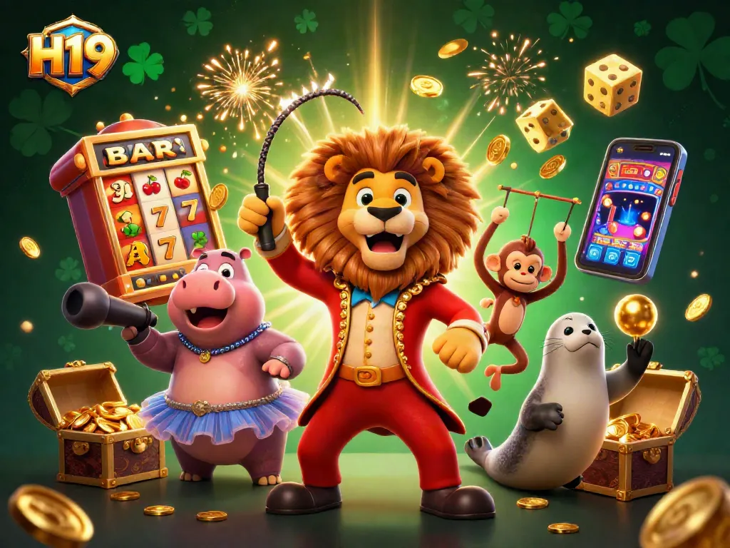 Experience the vibrant casino atmosphere with H19's dazzling characters and immersive jackpot excitement.