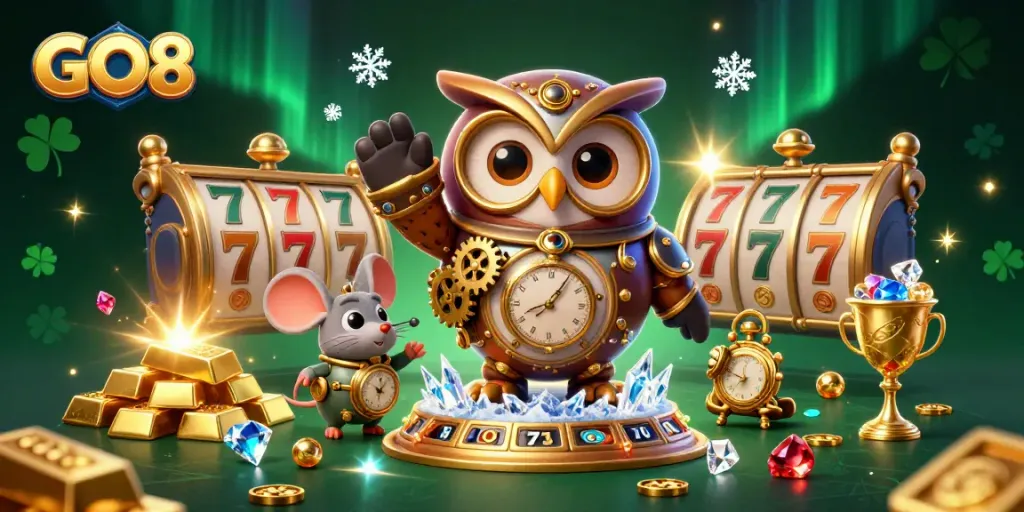 Experience the thrilling world of GO8 casino games with vibrant visuals and captivating characters.