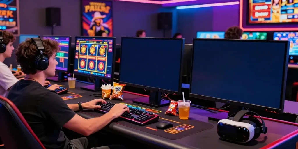 Explore the best non gamstop casinos UK in a lively online gaming environment featuring vibrant slot games and engaging accessories.