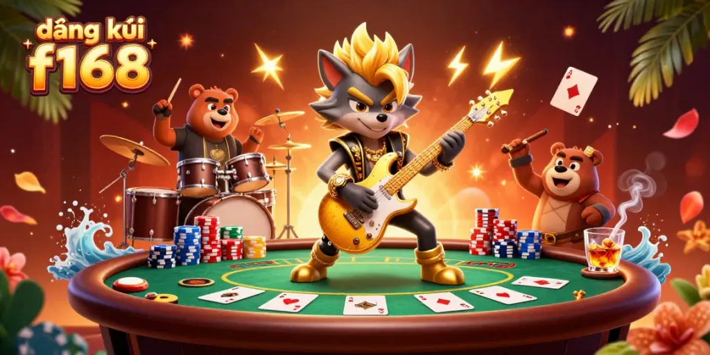 Engage with the thrilling scene at đăng ký f168, featuring vibrant casino action and dynamic characters.