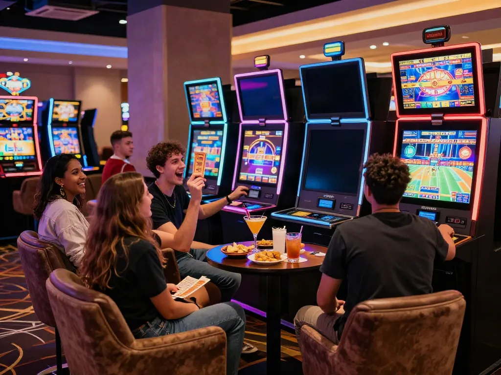Enjoying the best non gamstop casinos UK in a lively gaming lounge atmosphere.
