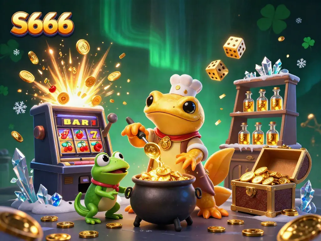 Experience thrilling moments at S666 as the golden salamander transmutates luck into golden coins.