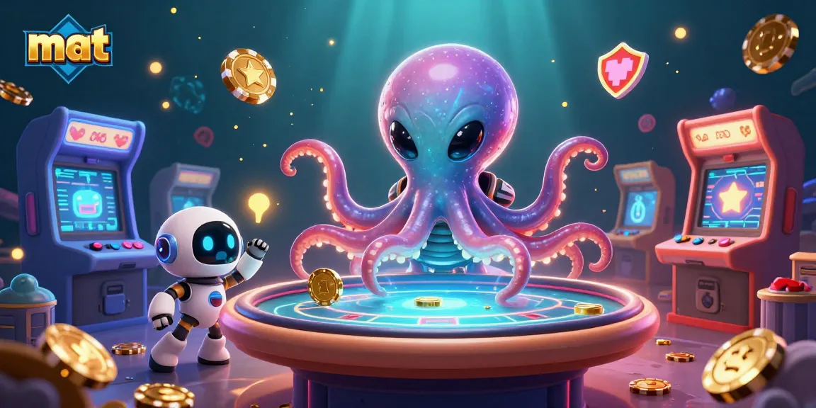 Engage in thrilling casino gameplay with the mat-themed aquatic alien and robot duo.