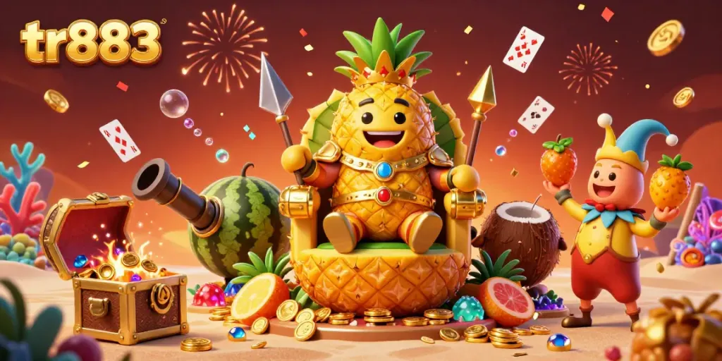 Experience vibrant beach casino action with the golden pineapple king and exciting gameplay elements at tr883.
