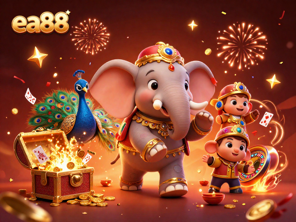 Experience thrilling gameplay at ea88 with a vibrant casino scene filled with gold and colorful elements.
