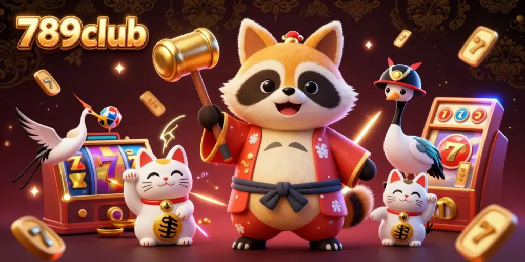 Engage with thrilling 789club experiences featuring colorful slot machines and cheerful characters in action.