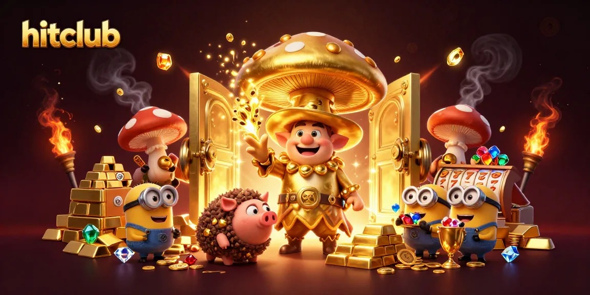 Join hitclub and win big with enchanting games and magical treasures in this vibrant illustration.