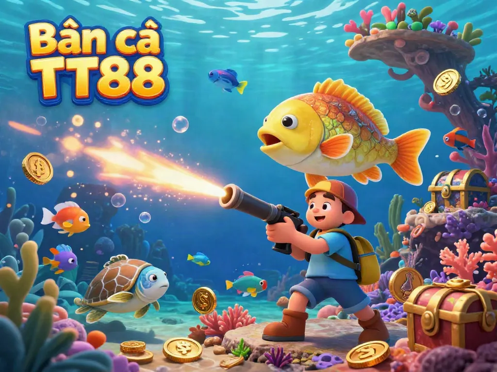 Experience thrilling underwater shooting action with Bắn cá TT88, featuring vibrant sea creatures and rewarding treasures.