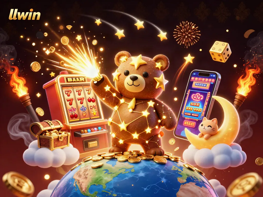 Experience thrilling wins with llwin at a colorful casino scene vibrant with jackpots and prizes.