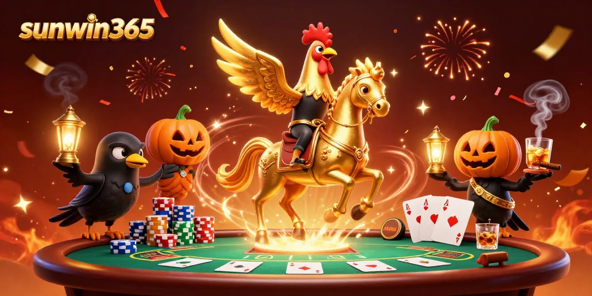 Engage with sunwin365 at this immersive casino scene filled with poker excitement and vibrant characters.