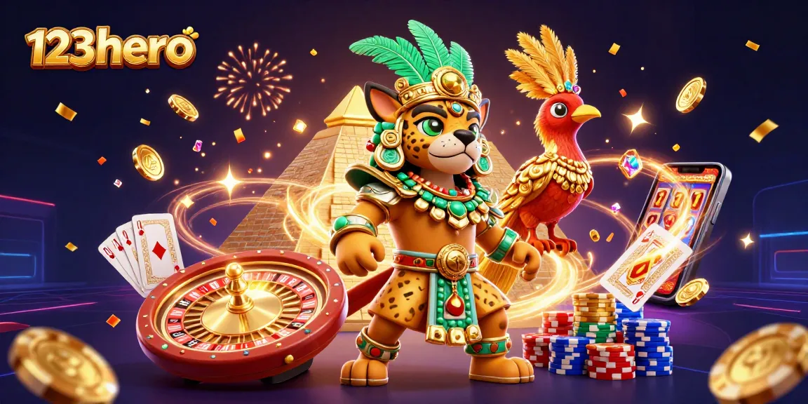 Join 123hero for thrilling wins with vibrant casino action featuring dynamic characters and rich game elements.