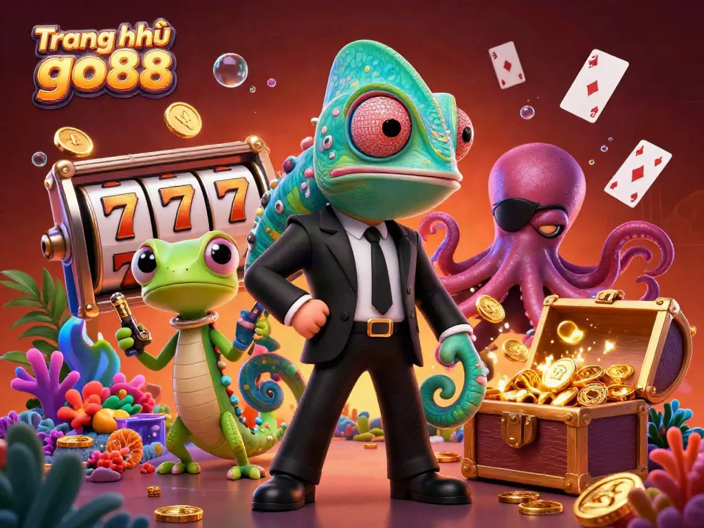 Engage with Trang chủ go88 through a vibrant 3D scene showcasing a thrilling casino adventure.