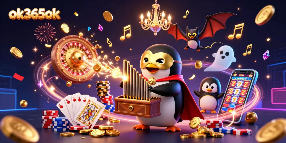 Experience exciting wins at ok365ok with our vibrant 3D casino illustration featuring dynamic games and rich details.