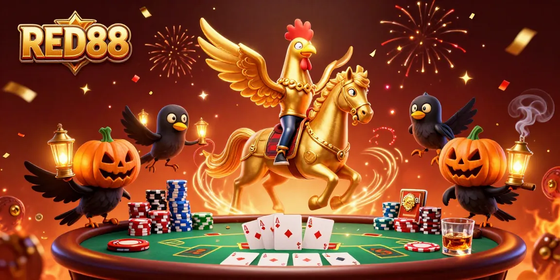Experience thrilling gameplay and strategy at RED88 Casino with vibrant poker action and festive atmosphere.