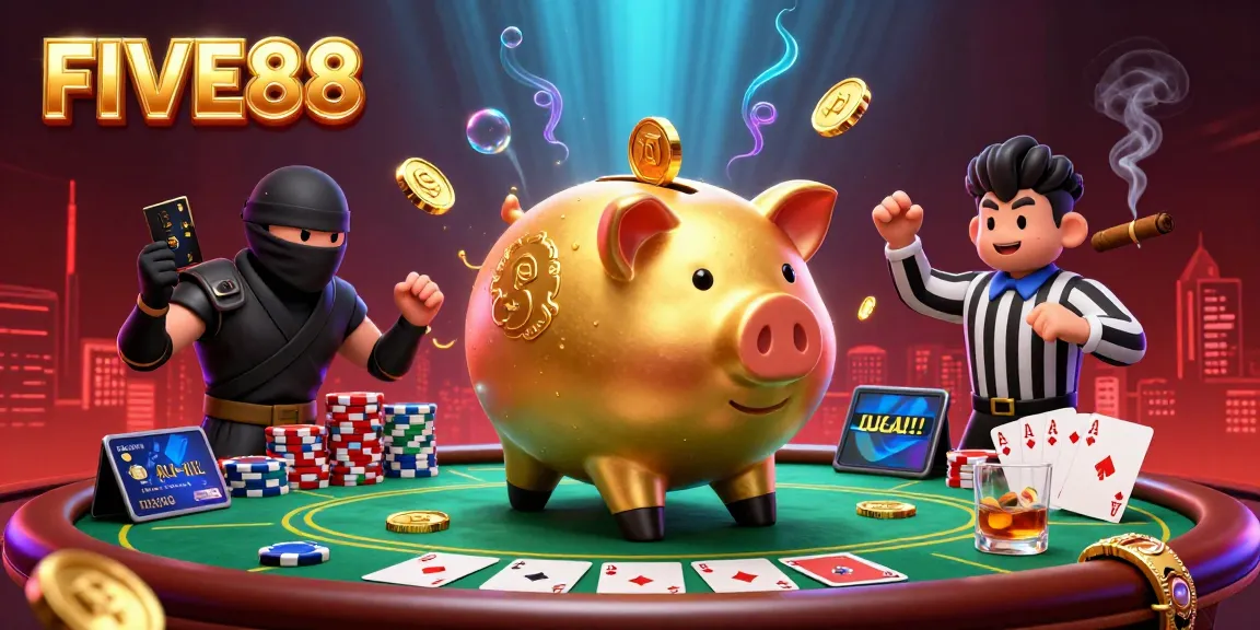Experience the thrill of winning with FIVE88 in this action-packed online casino scene.