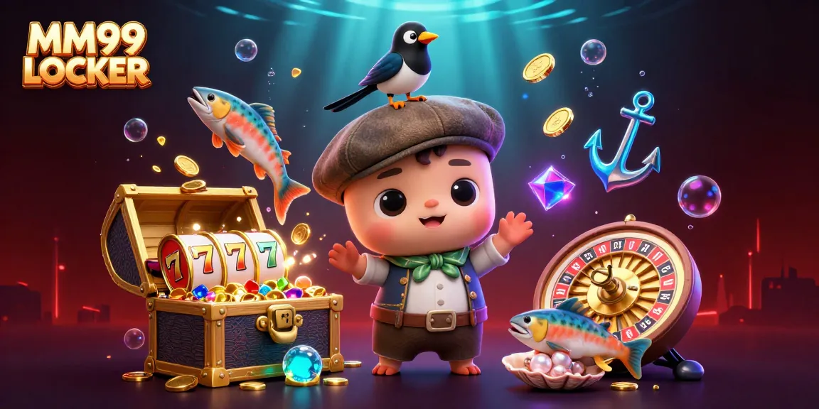 Experience thrills at MM99 LOCKER with playful characters amidst underwater treasures and casino elements.