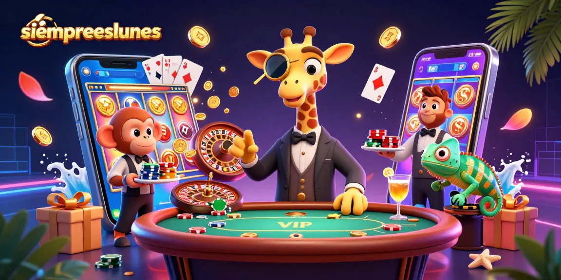 Experience exciting promotions with siempreeslunes at the dynamic online casino scene featuring colorful elements.